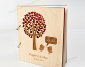 Wedding Guest Book with Birds saying WE DO
