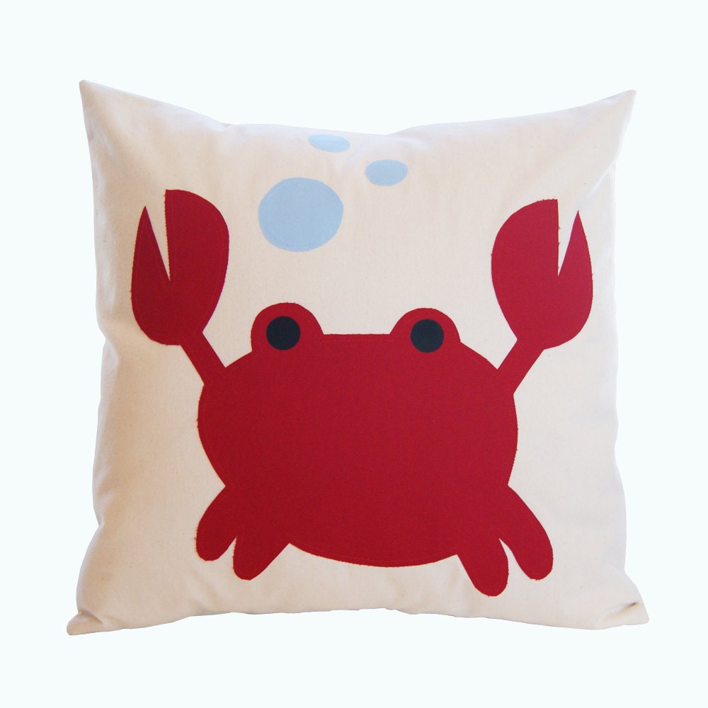 Crab Pillow Cover - Crab Applique Pillow Cover - Kids Pillow Cover Il_170x135