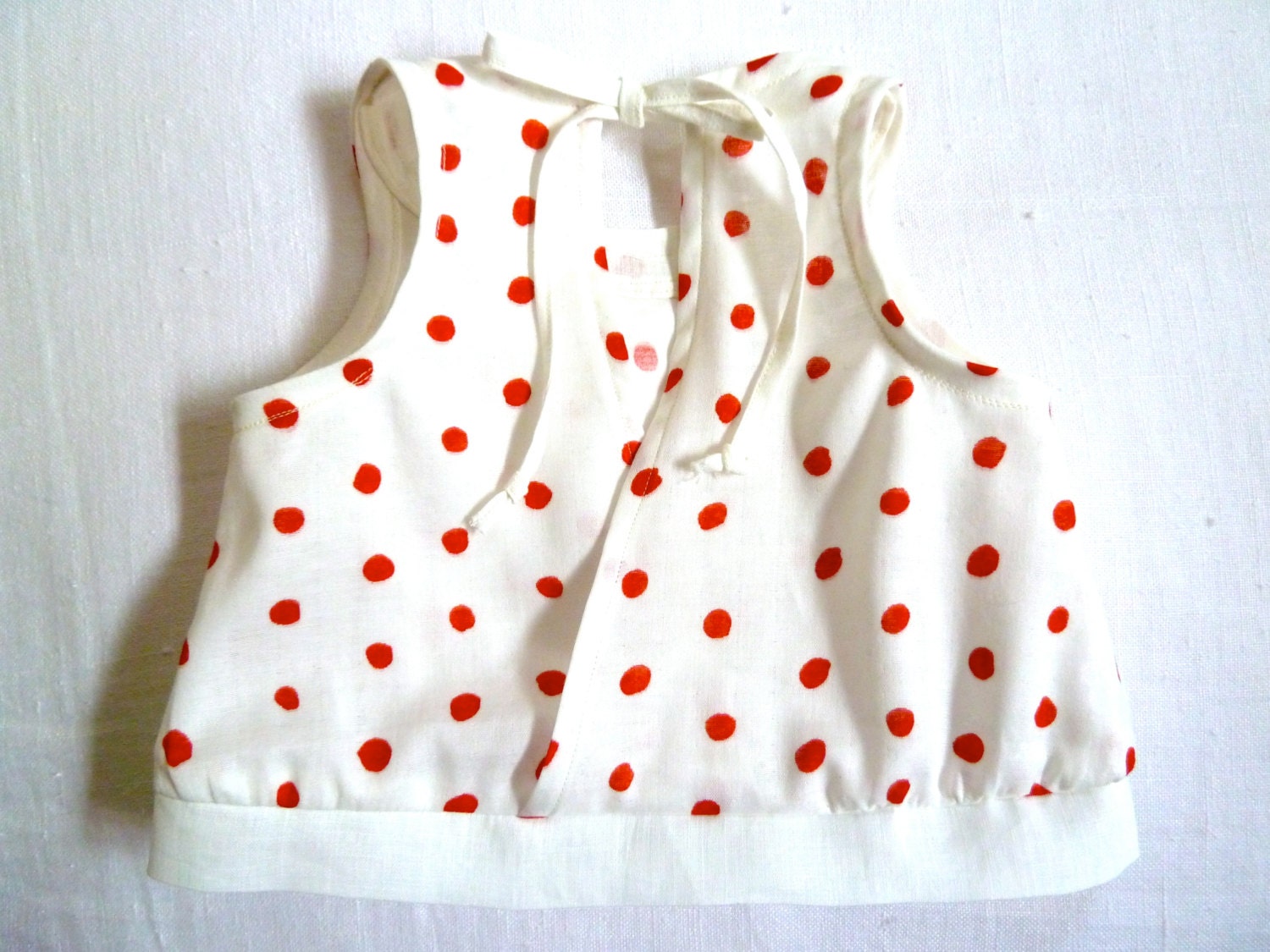 Cross Back Nani Iro Double Gauze Polka Dot Tank for Babies and Kids