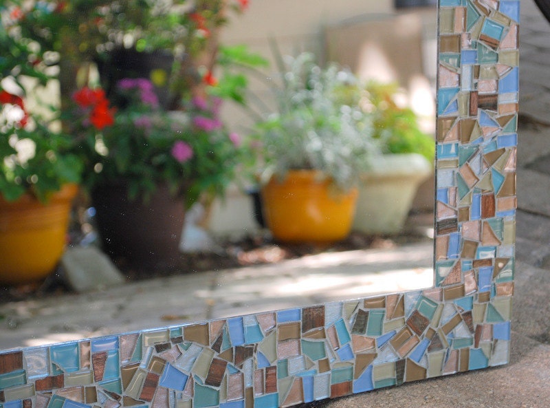 Large Mosaic Mirror, Pastels - Made to Order
