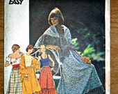 Misses Prairie Skirt in Three Styles and Shawl Vintage Sewing Pattern Butterick 4241 Waist 24
