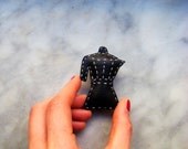 Coffee Pot Black Brooch