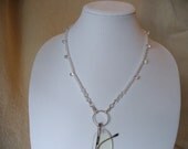 White Tear Drop beaded Necklace Eye Glass Holder