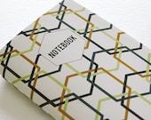 NEW // Small Notebook 2, binder over gold - Pale green, Camel, Emerald and Black
