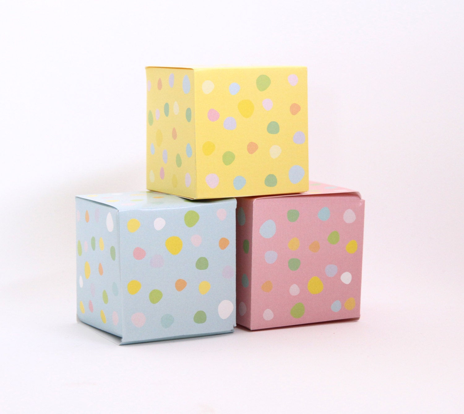 DOTTY PRINTABLE BOXES, Polka Dots, Pastel Spots - Party Favors, Candy Box, Birthday Decoration, Instant Download