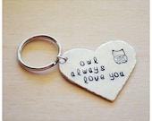 Owl Always Love You - Custom Keyring - Owl Keychain - Heart Keychain - I Love You - Aluminum