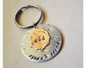 Hand Stamped Personalized Daddy Key Ring - Father's Day 2013 - Dad Keychain - Grandchildren - Children - Mixed Metals