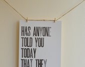 Letterpress Poster - Love You