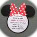 10 Handmade Minnie Mouse Invitations with Number on back - Red with White Polka Dots