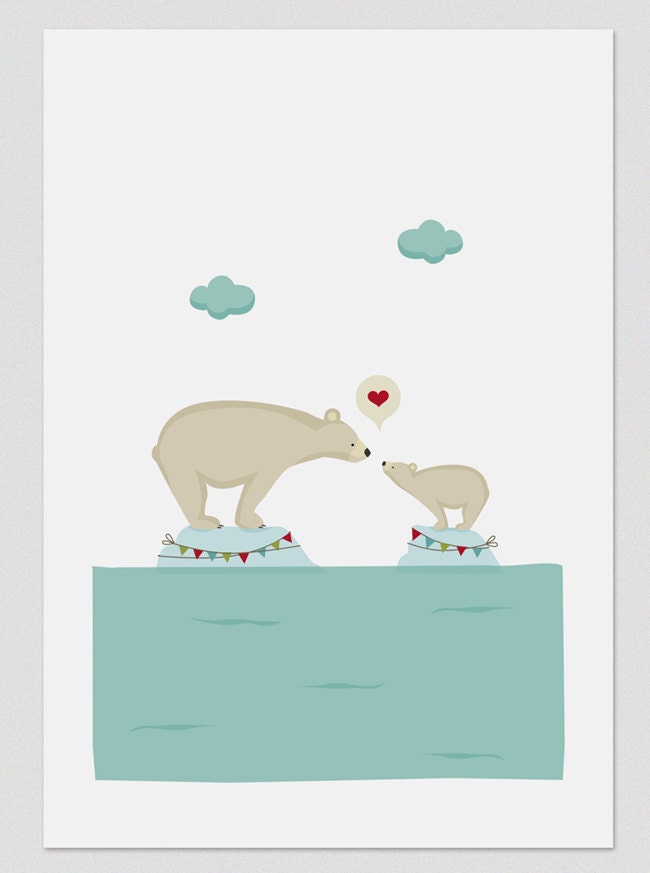 Ilustración. Amor polar. Poster A4