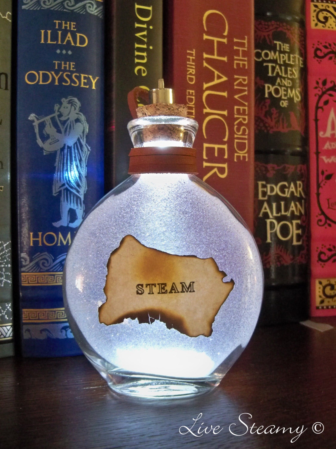 Once Upon a Fantasy" Steampunk light up bottles- STEAM