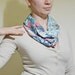 Infinity Scarf, Colorful Spring Pattern, Cream, Blue, Peach Soft Fabric, Loop