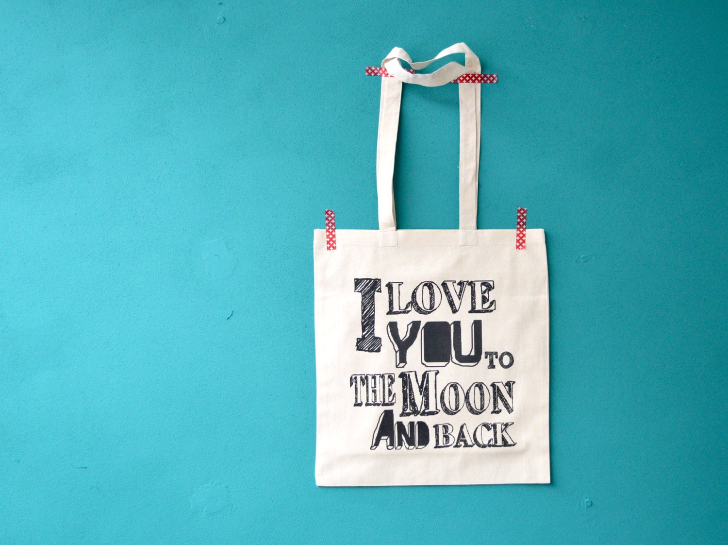 I love you to the moon and back bag - reusable shopping tote