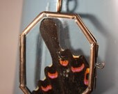 REDUCED Real Butterfly Wing Glass Locket Necklace / Pendant
