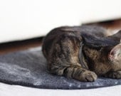 Felted dark grey cat mat/ bed/ rug/ pad/ sleeping place