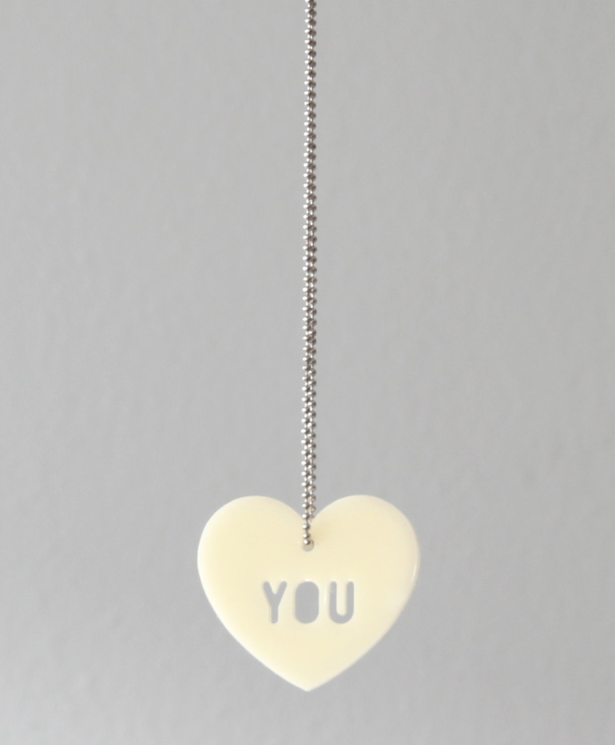 Necklace, Heart, Love, ivory