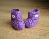 Baby booties wrap around ugg style, purple, 0-6 months.