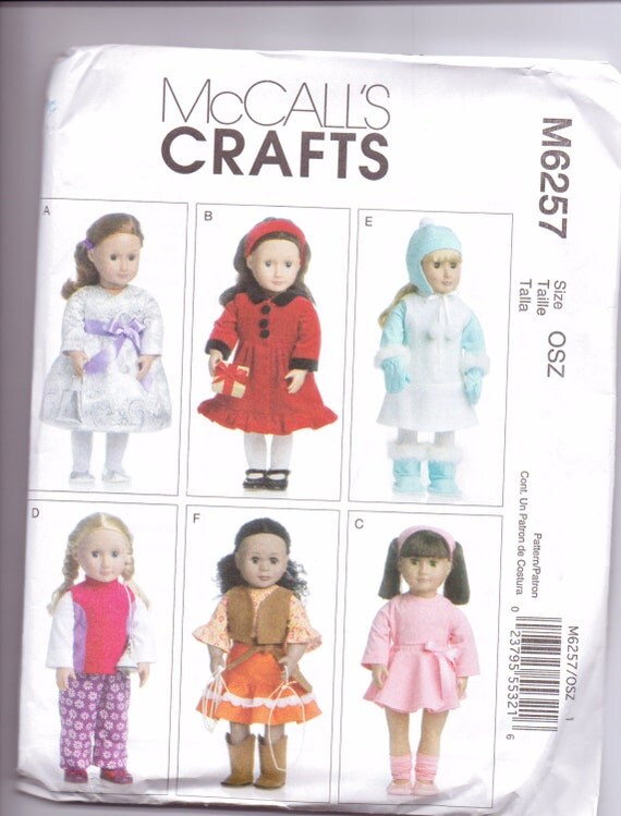 New McCalls Pattern doll clothes for 18 inch by purrfectstitchers