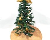 Gold Beaded Star Tree Topper Made From Mardi Gras Beads - Small Christmas tree star, Upcycled, Recyled, New Orleans