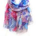 Floral Shawl Scarf. Hand Painted Silk Shawl. Lavender Shawl for Dress. Echarpe Foulard. Gift for Her. 18x71 in. (45x180 cm). Ready2Ship.