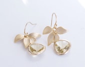 Gold Bridesmaid Earrings - Jonquil Yellow Drop Earrings - Gold Filled Earwires - Gifts, Bridal, Bridesmaids
