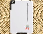 Arrow Tough iPad Mini Case in Grey, Island Blue, Cucumber, and Coral on White -  Gift for Her, Tech Accessory