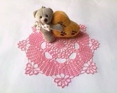 Light Pink Crochet Doily, Crochet Lace Doily, Table Centerpiece