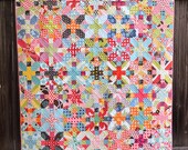 Handmade Lap Quilt - Colorful Patchwork made with Momo's Oh Deer, It's a Hoot, and Just Wing It fabric for Moda, backed with Minky Fabric - ericajackman