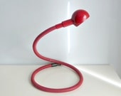 Mid Century Modern Desk / Table Lamp - Poppy Red, Flexible - Hebi, Isao Hosoe, Valenti, Italy - Mad Men, 1970's, Home Decor, Minimalist
