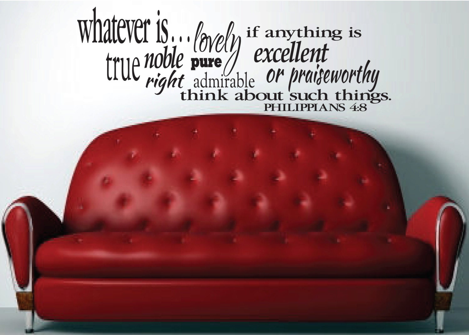 Philippians 4:8 Whatever is...think on these things- Bible Verse Vinyl Decal-Scripture Vinyl Decal - 13.5 x 40.5