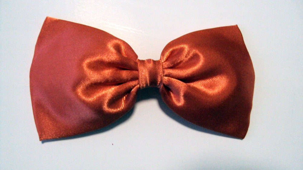 Vibrant Summer Orange Satin Hair Bow- Barrette, Alligator Clip, or Headband