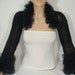 Hand Knitted Long Sleeve Black Bolero, Shrug by Arzu's Style