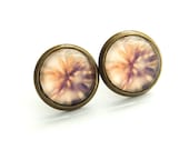 Dandelion Earrings, Flower Post Earrings, Beige Jewellery - DreamlikeDesign