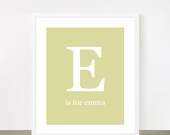 Emma baby girl name nursery print - Letter E 8x10 Monogram print