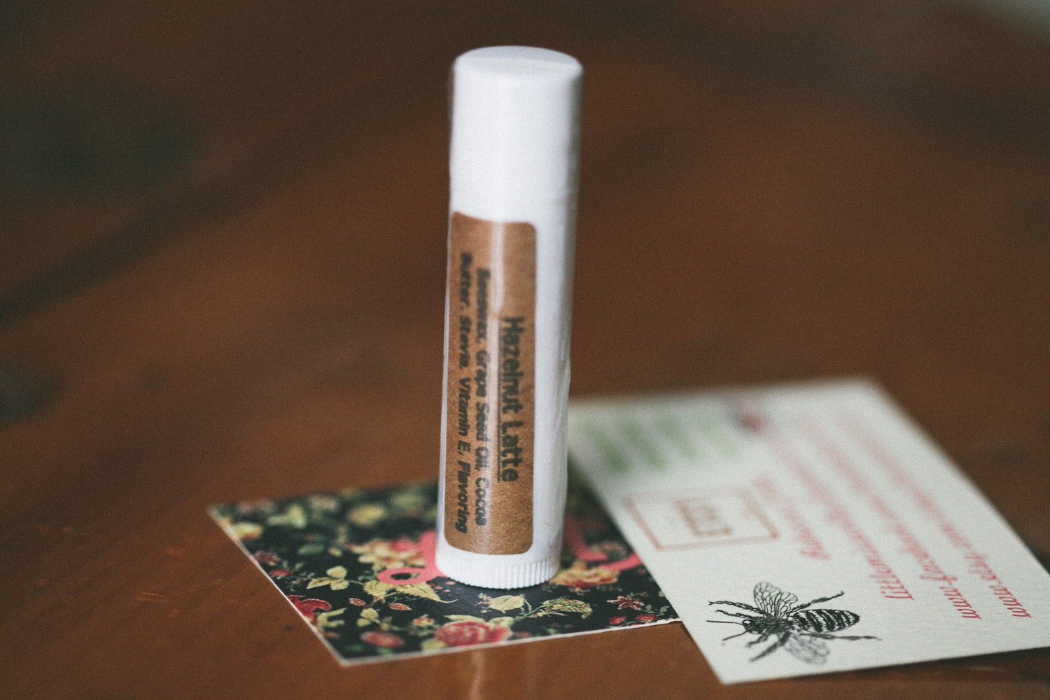 Luxe Lips Warm Creamy Hazelnut Latte Beeswax Lip Balm Mens or Womens Gift Coffee Lover