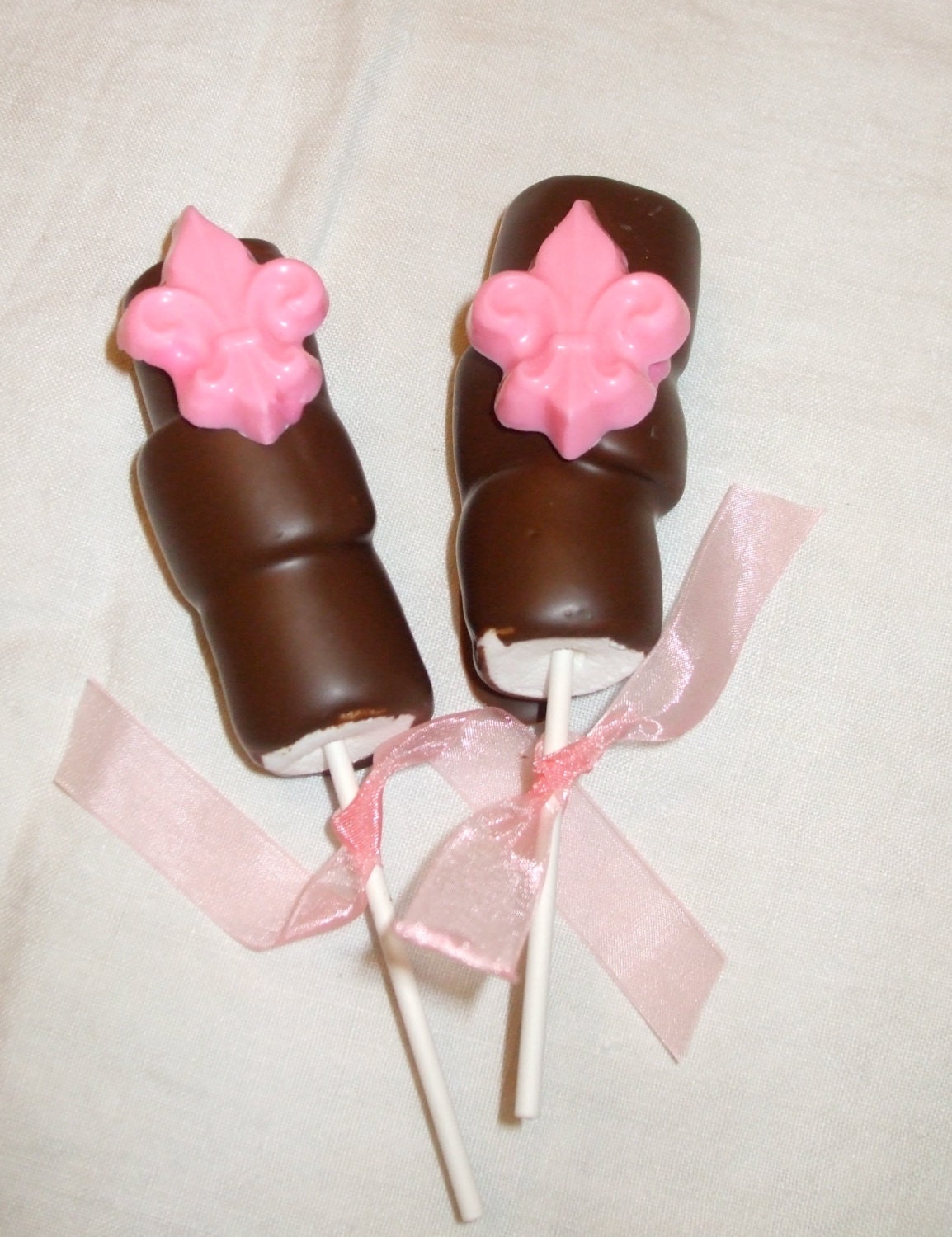 Chocolate covered marshmallow pops Paris France Romance Pops Fleur de Lis French