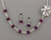 Bridesmaid Gift Set-Necklace and Earring Set-Purple Necklace-Wedding Jewelry-Plum Jewelry-Jewelry Gift-Bridesmaid Jewelry-Dream Day Designs