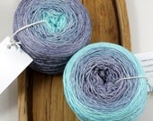 Glisten Fingering - Rainy Day gradient, hand-dyed yarn, merino/bamboo blend, 3-ply 560 yds