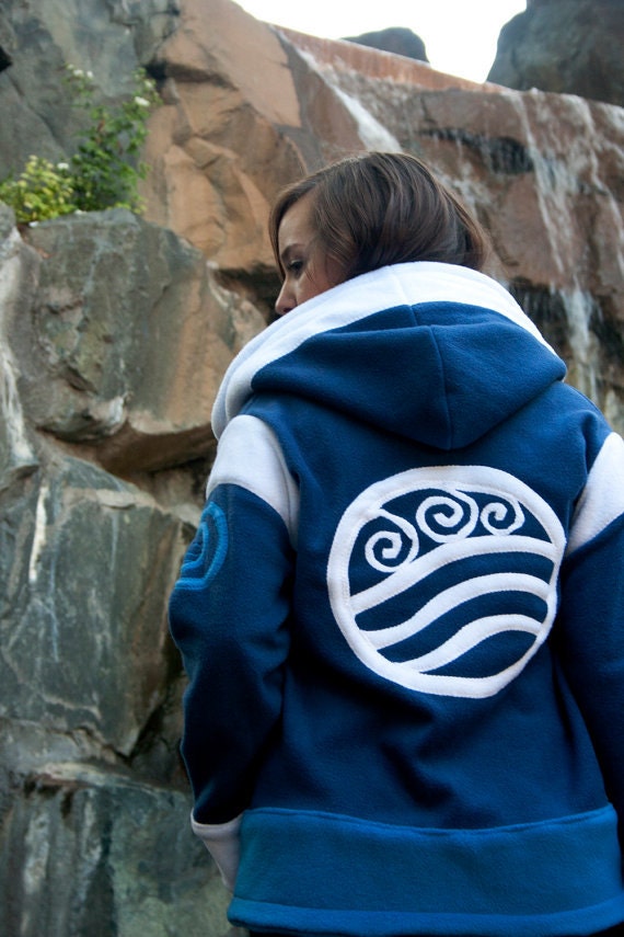 Elemental Water -- Handmade Anti-Pill Fleece Hoodie / Sweatshirt
