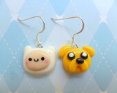 Chibi Finn and Jake Earrings Polymer Clay Novelty Earrings