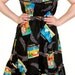 Hilo Hattie's Vintage 1970's Aloha Hawaii Black Summer Dress