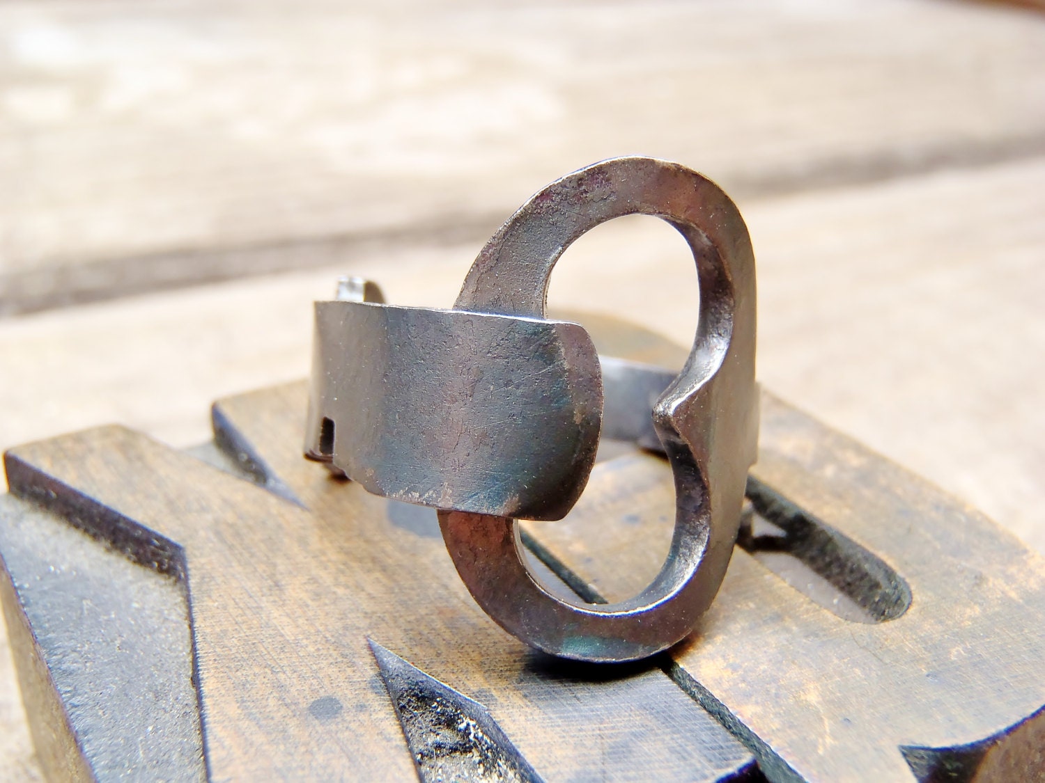 Antique Key Ring - Winged Overlap - Size 11 - Jewelry - Steampunk - Skeleton Key - Fashion - Repurposed - Upcycled