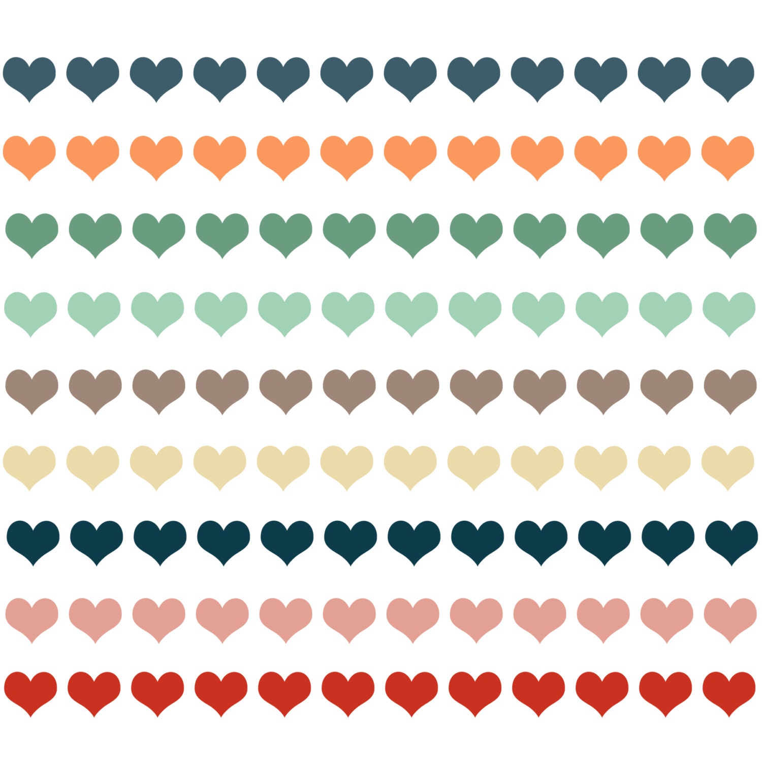 Instant Download // Digital Clip Art Borders // Colorful Heart Borders // Personal and Commercial Use Il_570xn
