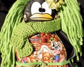 Green BorsetTina..Unique Piece, 100% Italian HandMade Miss Penguin, Leather Bag-Purse, Free Shipping