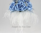 Blue Bouquet, Blue Bridal Bouquet, Blue Wedding Bouquet