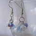 Blue, White, and Clear Beaded Cluster Dangle Earrings - Handmade Jewelry - Small Earrings - OOAK - Ready to Ship