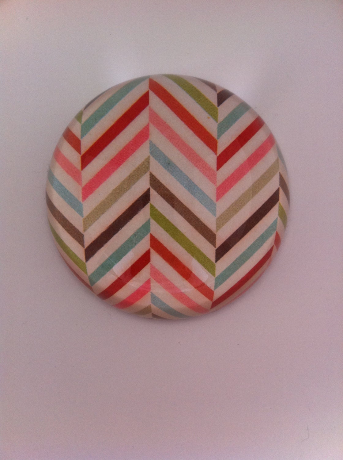 Chevron Striped Glass Paperweight - Nice Home Decor or Office Decor Item - Desk Accessory - Birthday Gift