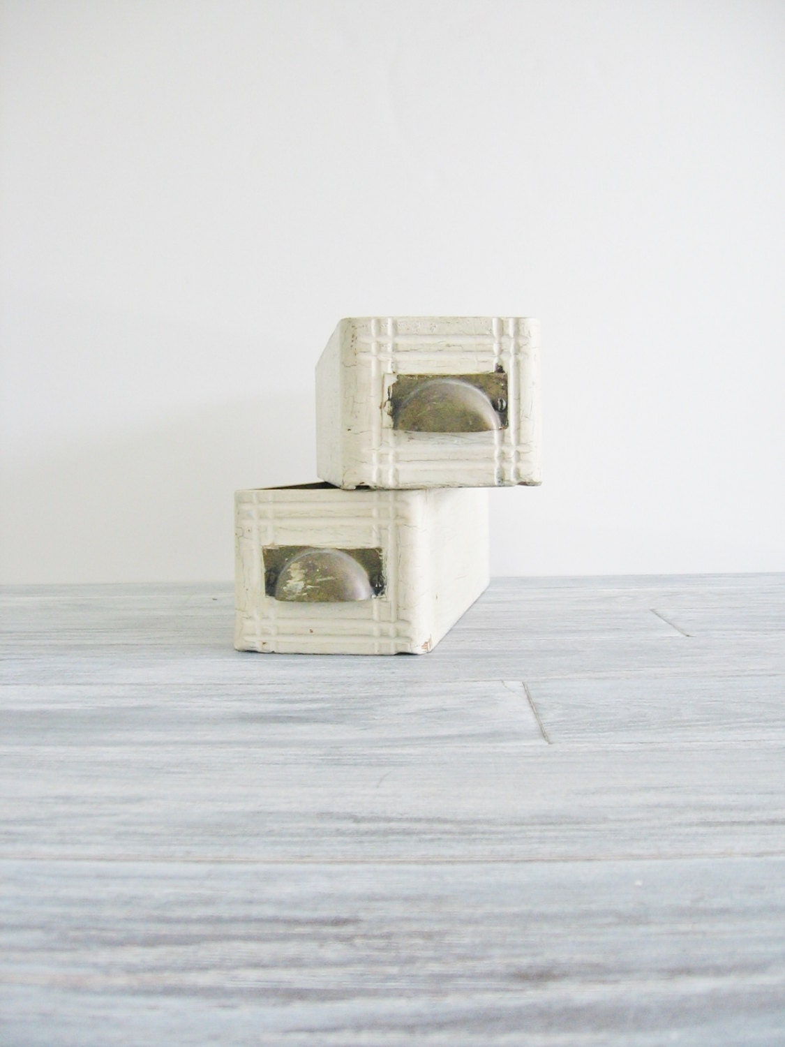Vintage Farmhouse White Sewing Machine Drawers