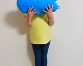 MR HAPPY CLOUD - Bright Turquoise Cloud Pillow / Cushion Baby Nursery Kids Bedroom Home Decoration