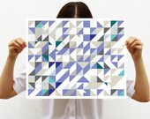 Large wall art - Print 16"x20" - Triangles - Geometric - Art poster